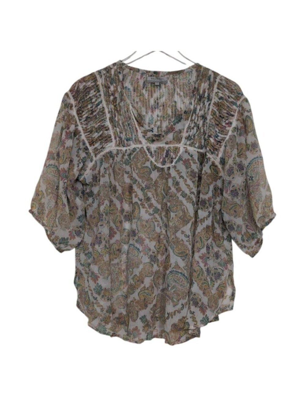 World Market Paisley Shirt Womens Size L/XL Sheer Lightweight Boho Festival
